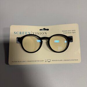 ICU Eyewear Screen Vision Blue Light Filtering Round Glasses - Matte Black S